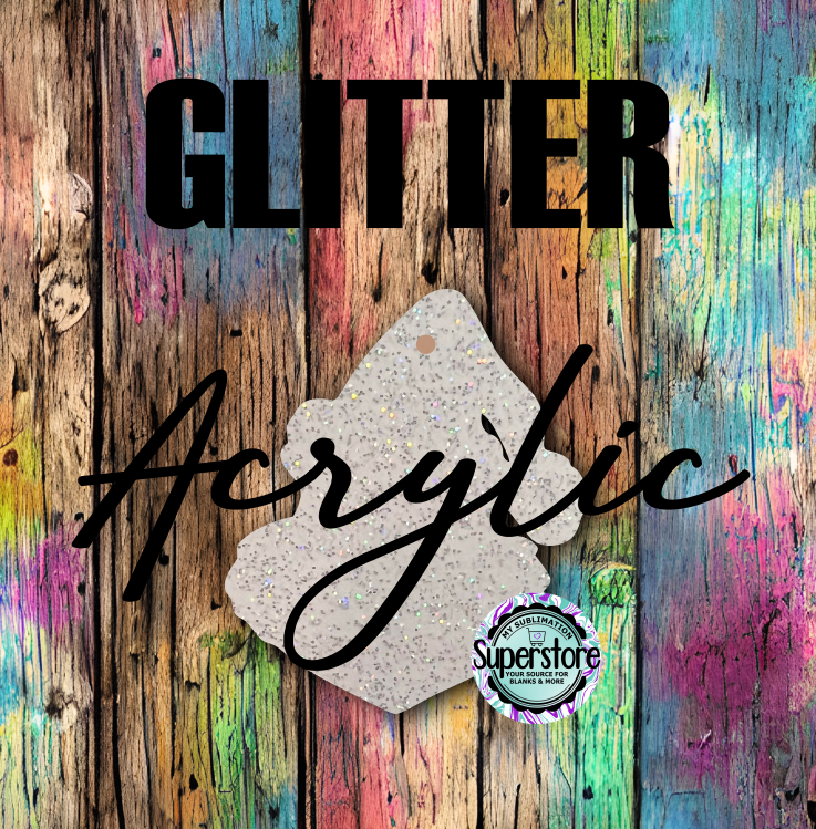 GLITTER Acrylic G Head -  With or Without Hole  - Sublimation Acrylic