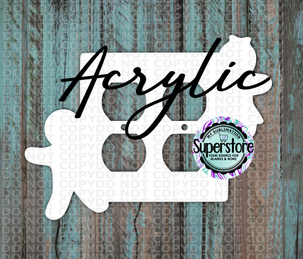 Clear Acrylic - Double Outlet  Cover - Gingerbread - Sublimation Acrylic