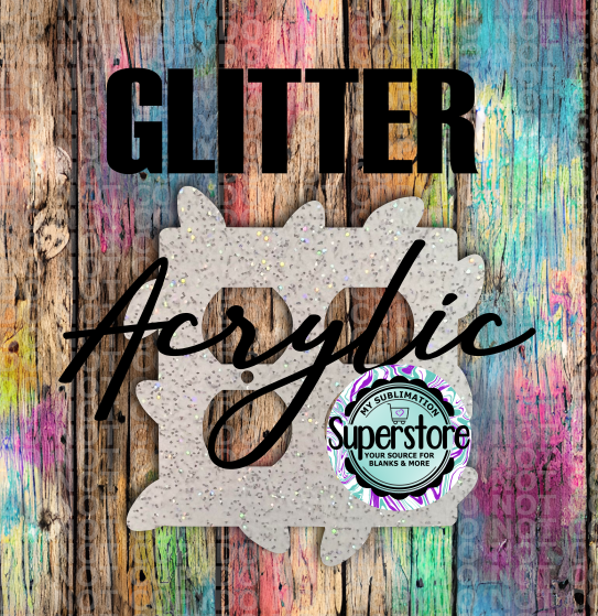 Glitter Acrylic - Double Outlet Cover - Christmas Lights - Sublimation Acrylic