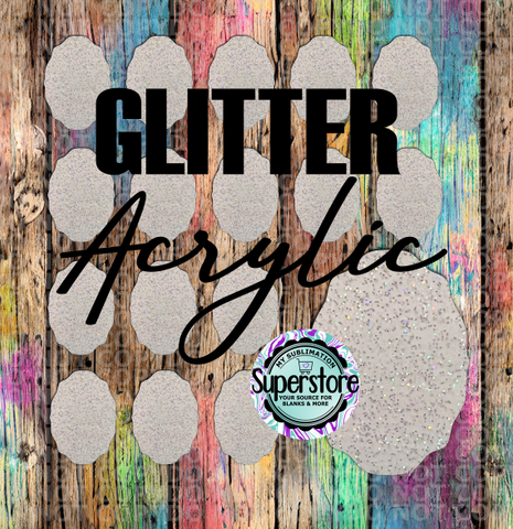 Glitter Acrylic Vintage Oval Frame - Badge Reels - 10 or 20 count 1.5 & 2 inch size - Sublimation Acrylic