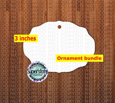 Horizontal Oval Frame - With Hole or NO HOLE Bundle - ornament bundle price - MDF sublimation blank