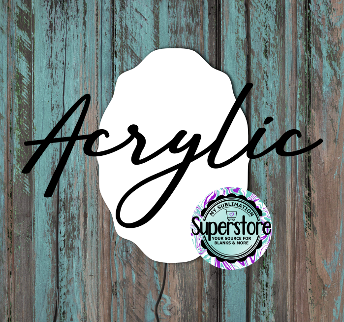 Clear Acrylic - Vintage Oval Frame -  With or Without Hole  - Sublimation Acrylic