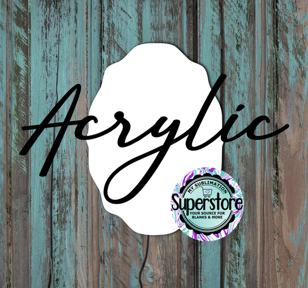 Clear Acrylic - Vintage Oval Frame -  With or Without Hole  - Sublimation Acrylic