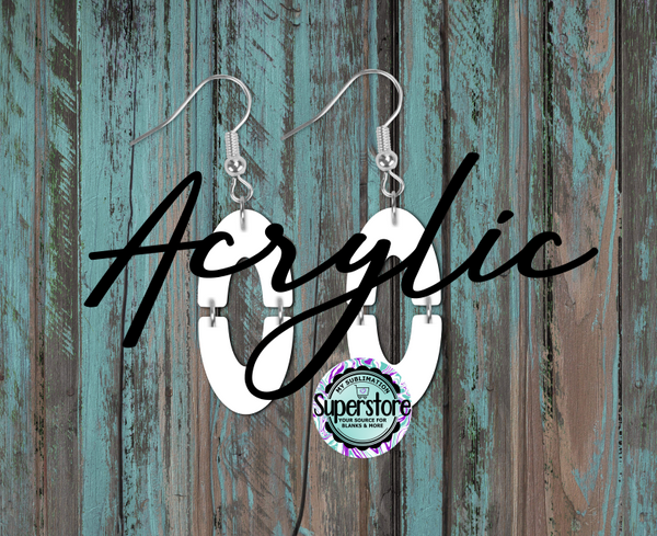 Clear Acrylic Open Oval 2pc -  Earrings -  5 & 10 pairs 1.5 size - Sublimation Acrylic