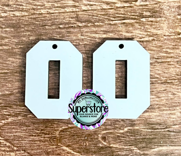 Varsity letter O earrings size 1.5 inch or 2 inch MDF - BULK PURCHASE 10pair