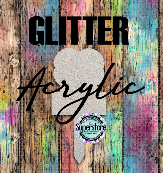 GLITTER - Pansy Flower WITH Sign Garden Stake - Sublimation Acrylic