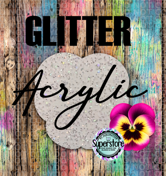GLITTER  Pansy Flower - With or Without Hole  - Sublimation Acrylic