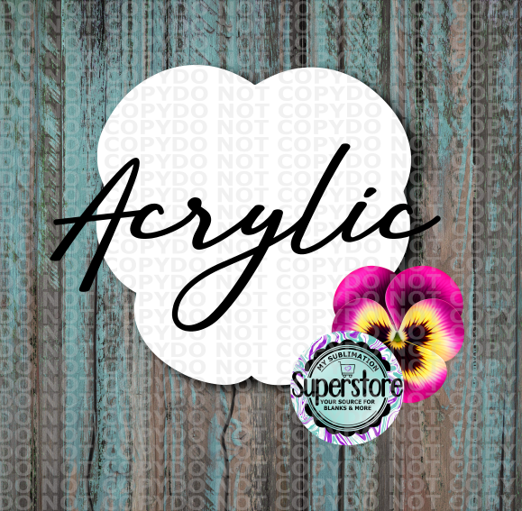 Clear Acrylic - Pansy Flower -  With or Without Hole  - Sublimation Acrylic