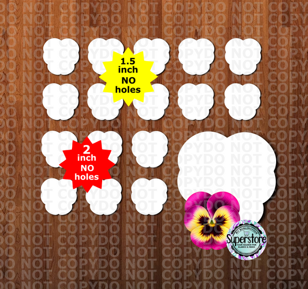 Pansy Flower - 10 or 20pc bundle - 1.5 or 2 inch size (great for badge reels & hairbow centers)