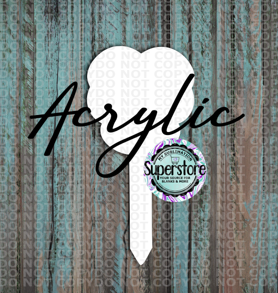 Clear Acrylic - Pansy Flower  Garden Stake - Sublimation Acrylic