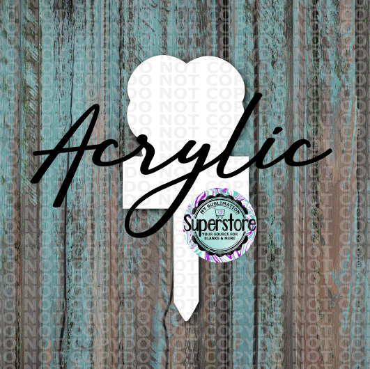 Clear Acrylic - Pansy Flower WITH Sign Garden Stake - Sublimation Acrylic