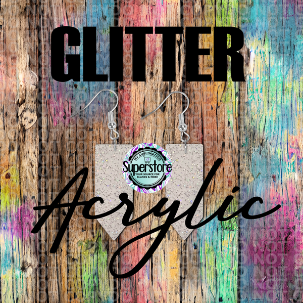 Glitter Acrylic Pencil -  Earrings - 5 & 10 pairs 1.5 & 2 inch size - Sublimation Acrylic