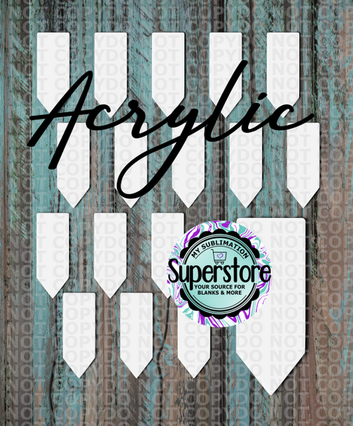 Acrylic Pencil - 10 or 20 count 1.5 & 2 inch size - Sublimation Acrylic