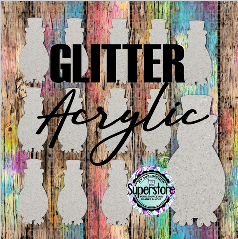 GLITTER - Acrylic Penguin - 10 or 20 count 1.5 & 2 inch size - Sublimation Acrylic