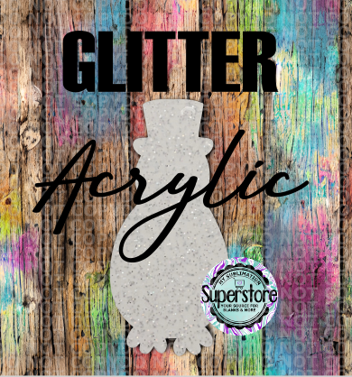 GLITTER Acrylic Penguin -  With or Without Hole  - Sublimation Acrylic