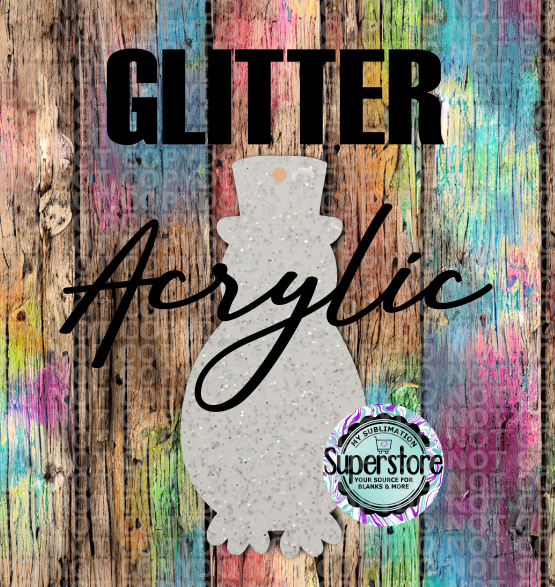 GLITTER Acrylic Penguin -  With or Without Hole  - Sublimation Acrylic