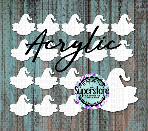 Acrylic - Pig Witch Hat- 10 or 20 count 1.5 & 2 inch size - Sublimation Acrylic