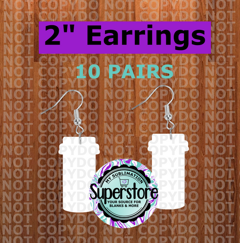 Pill bottle earrings size 2 inch - BULK PURCHASE 10pair