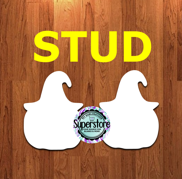 10 or 20 pair bulk buy - Witch Hat Pumpkin - .60 inch studs for earrings