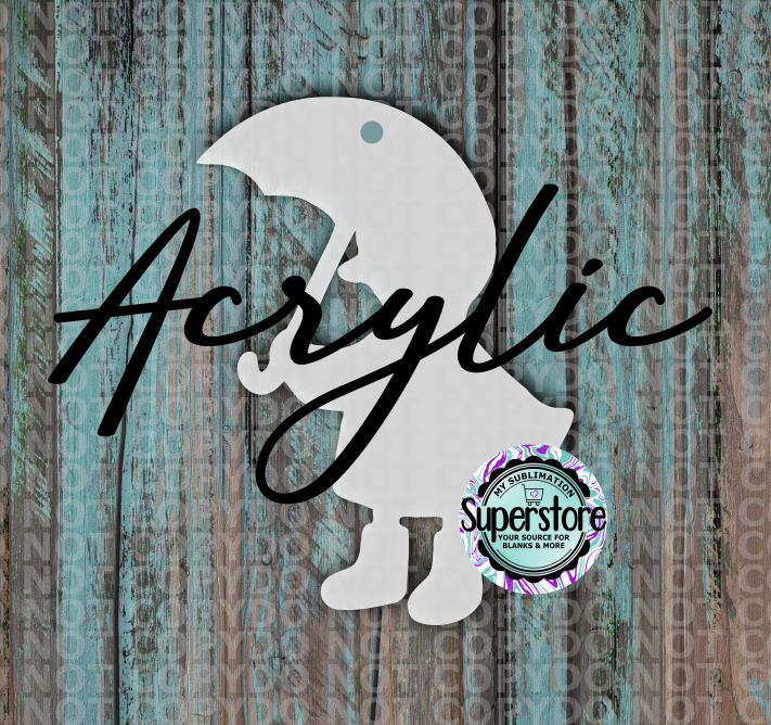 Clear Acrylic - Rain Goose -  With or Without Hole  - Sublimation Acrylic
