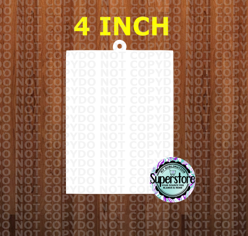 (NEW) Rectangle 4 inch ornament WITH hole - MDF Sublimation Blank