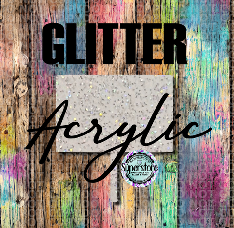 GLITTER Acrylic Rectangle cake topper  - Sublimation Acrylic