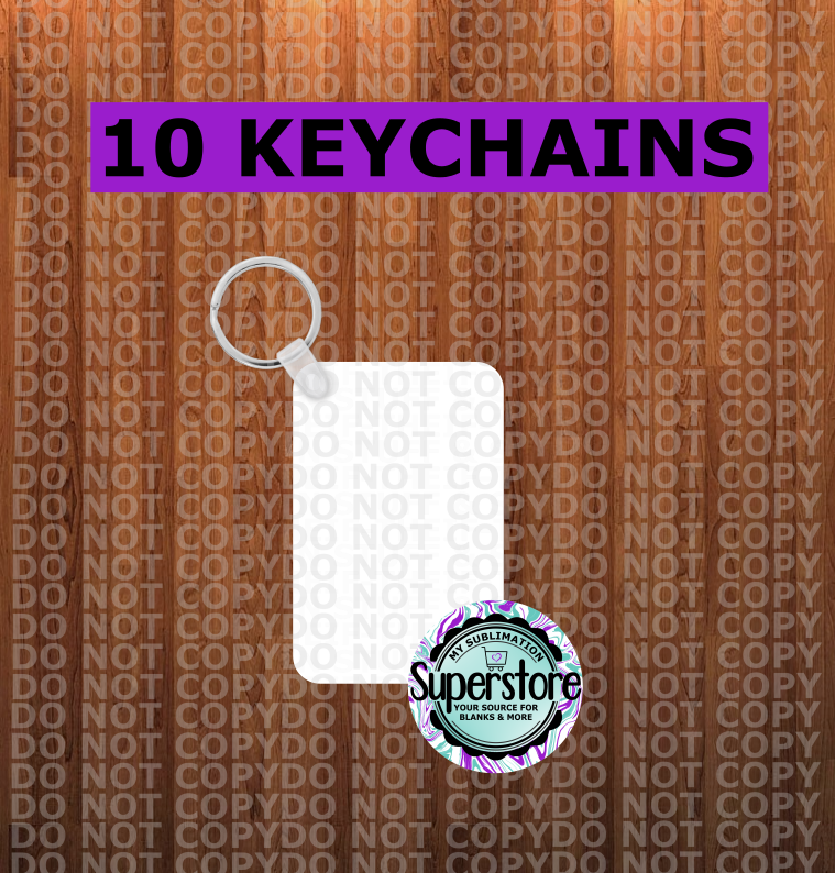 Rectangular Sublimation Keychains Rounded corners rectangle keychain - Single sided sublimation mdf blan ...