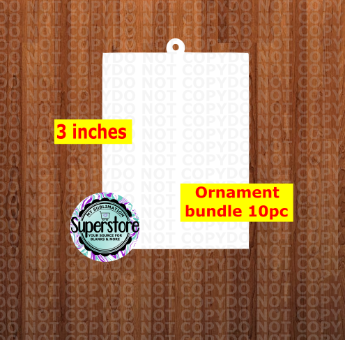 NEW Rectangle  - WITH HOLE - ornament bundle price - MDF sublimation blanks