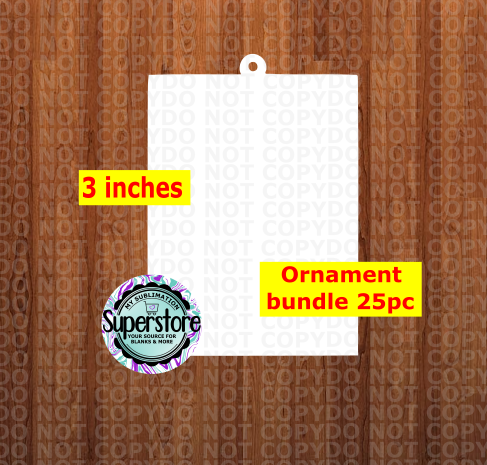 NEW Rectangle  - WITH HOLE - ornament bundle price - MDF sublimation blanks