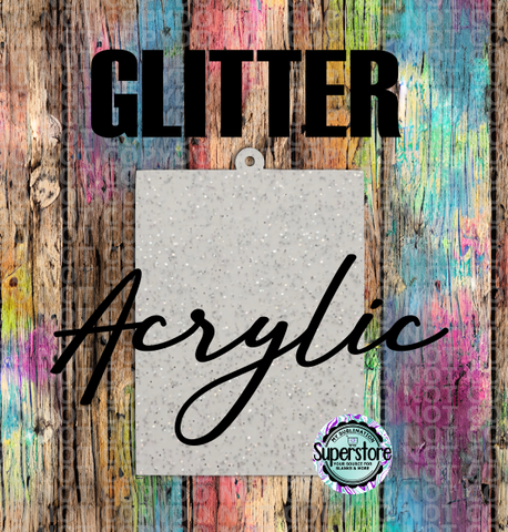 GLITTER Acrylic NEW Rectangle -  With hole  - Sublimation Acrylic