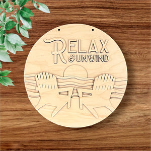 Relax & Unwind - unfinished Wood Round DIY Kit