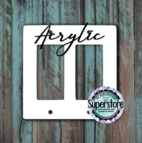 Clear Acrylic - Rocker Double Light Switch Cover - Sublimation Acrylic