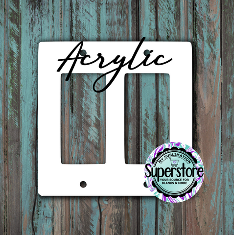 Clear Acrylic - Rocker Double Light Switch Cover - Sublimation Acrylic