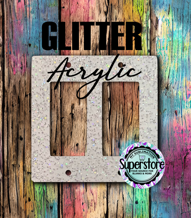 Glitter Acrylic - Rocker Double Light Switch Cover - Sublimation Acrylic