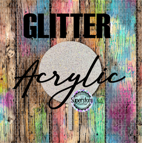 GLITTER Acrylic Round cake topper  - Sublimation Acrylic