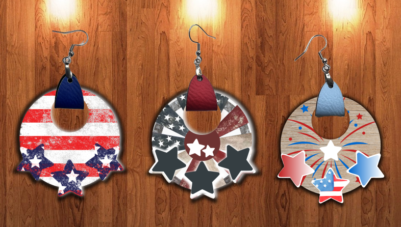 Digital Download - Round Star Hoop  design bundle - for our sublimation blanks