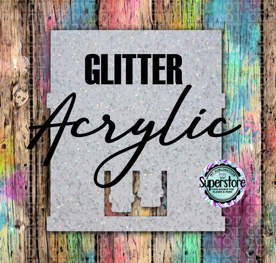 GLITTER Acrylic Santa Fireplace -  With or Without Hole  - Sublimation Acrylic