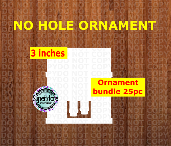 Santa Fireplace - NO HOLE - ornament bundle price - MDF sublimation blanks