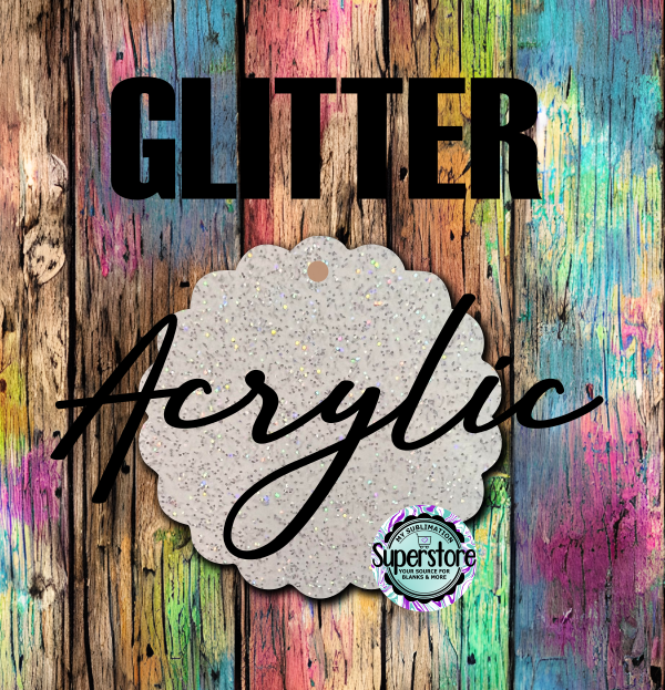 GLITTER Scallop -  With or Without Hole  - Sublimation Acrylic