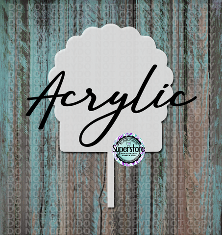 Clear Acrylic Scalloped cake topper - Sublimation Acrylic