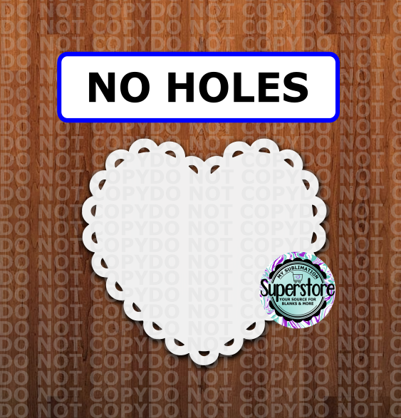 Scalloped Heart - NO holes - Sublimation Blank MDF