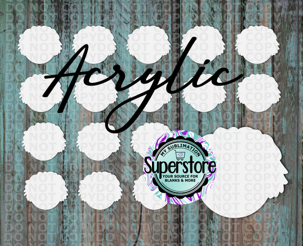 Acrylic Scarecrow GIrl - 10 or 20 count 1.5 & 2 inch size - Sublimation Acrylic