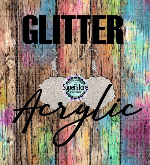 Glitter Acrylic Scarecrow Girl -  Earrings - 5 & 10 pairs 1.5 & 2 inch size - Sublimation Acrylic