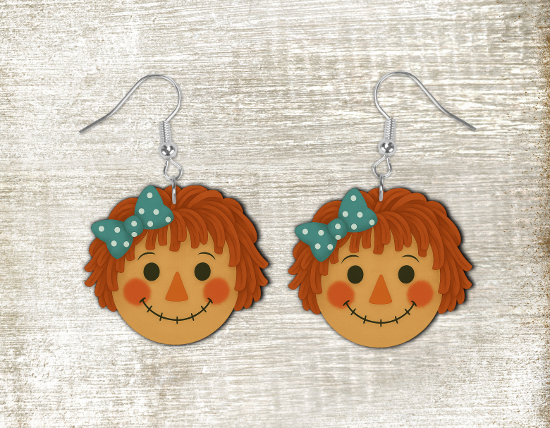 Digital Download - Scarecrow Girl With Polka Dot Bow - for our sublimation blanks