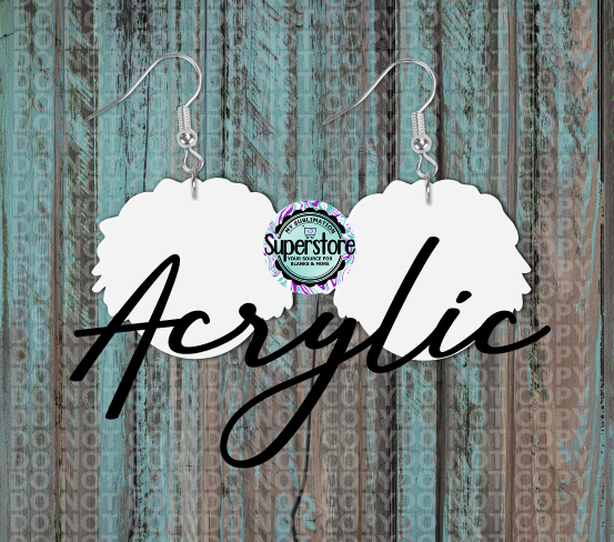 Clear Acrylic Scarecrow Girl -  Earrings -  5 & 10 pairs 1.5 & 2 inch size - Sublimation Acrylic