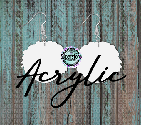 Clear Acrylic Scarecrow Girl -  Earrings -  5 & 10 pairs 1.5 & 2 inch size - Sublimation Acrylic