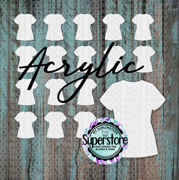 Acrylic Scrub Top - 10 or 20 count 1.5 & 2 inch size - Sublimation Acrylic