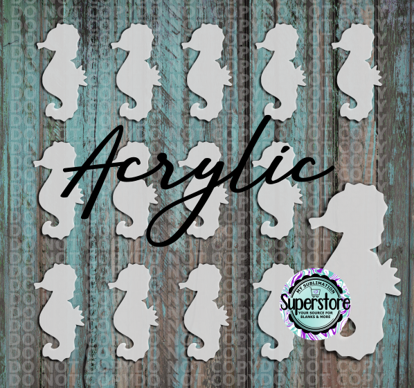 Acrylic Seahorse - 10 or 20 count 1.5 & 2 inch size - Sublimation Acrylic