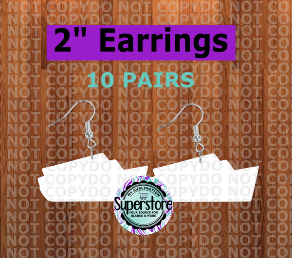 2 inch - Cruise ship earrings 10 pairs - MDF Sublimation Blank