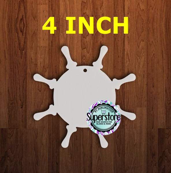 4 inch Ship Wheel - MDF Sublimation Blank